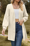 namcoverse Solid Cable Knit Long Cardigan