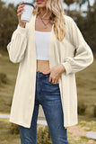 namcoverse Solid Cable Knit Long Cardigan