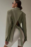 namcoverse Solid Color Backless Slit Blazer