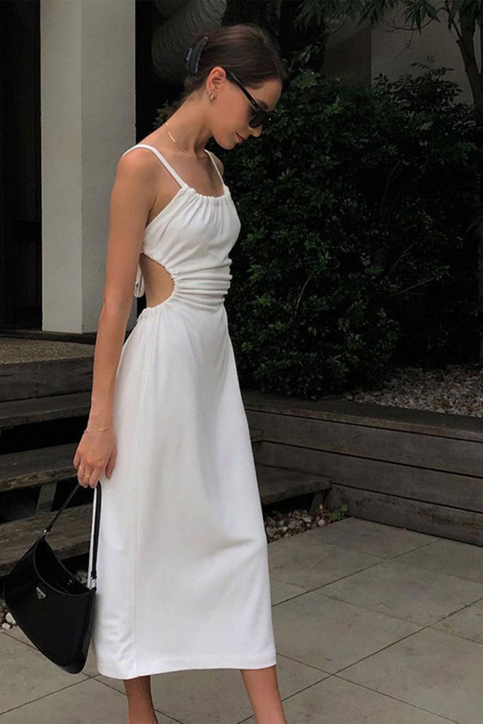 namcoverse Cut-out Backless Strappy White Dress