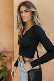 namcoverse Solid Color Bodycon Knit Crop Top