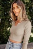 namcoverse Solid Color Bodycon Knit Crop Top