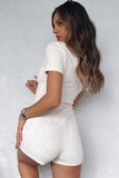namcoverse Solid Color Button-Front Rompers
