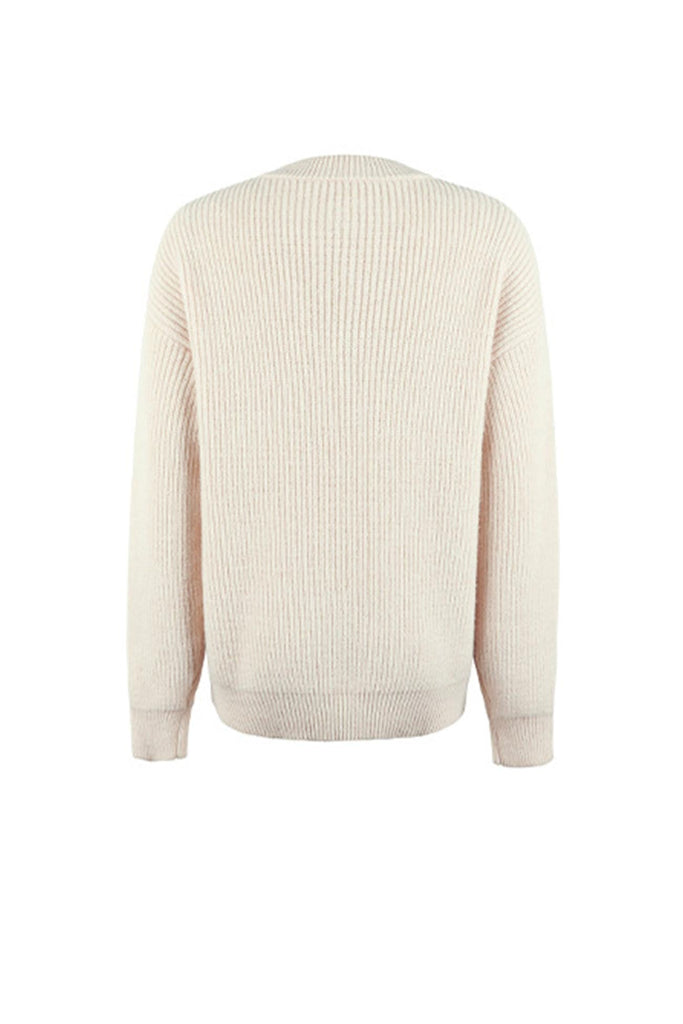 namcoverse Solid Color Button Up Casual Sweater