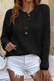 namcoverse Solid Color Button Up Casual Sweater