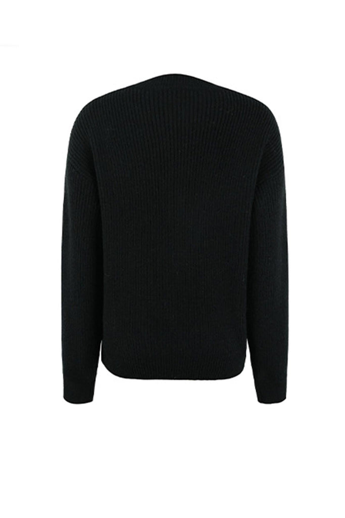 namcoverse Solid Color Button Up Casual Sweater
