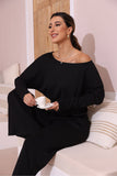 namcoverse Solid Color Long Sleeve Casual Set