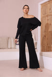 namcoverse Solid Color Long Sleeve Casual Set