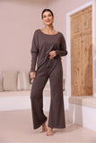 namcoverse Solid Color Long Sleeve Casual Set