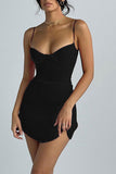 namcoverse Solid Color Corset Cami Dress