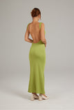 namcoverse Solid Color Cowl Neck Backless Pack Hip Dress