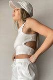 namcoverse Solid Color Cutout Knit Racerback Vest