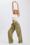 namcoverse Solid Color High Waist Cargo Pants