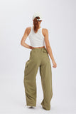 namcoverse Solid Color High Waist Cargo Pants