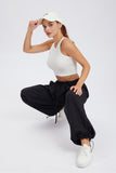 namcoverse Solid Color High Waist Cargo Pants