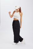 namcoverse Solid Color High Waist Cargo Pants