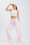 namcoverse Solid Color High Waist Cargo Pants