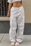 namcoverse Solid Color High Waist Cargo Pants