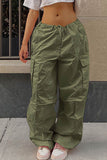 namcoverse Solid Color High Waist Cargo Pants