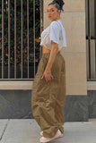 namcoverse Solid Color High Waist Cargo Pants