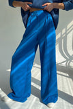 namcoverse Solid Color High Waist Loose Suit Pants