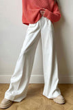 namcoverse Solid Color High Waist Loose Suit Pants