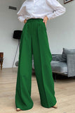 namcoverse Solid Color High Waist Loose Suit Pants