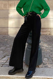 namcoverse Solid Color High Waist Loose Suit Pants