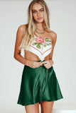 namcoverse Solid Color Lace Up Mini Skirt