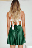 namcoverse Solid Color Lace Up Mini Skirt