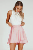 namcoverse Solid Color Lace Up Mini Skirt