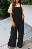 namcoverse Solid Color Pocketed Loose Jumpsuits