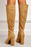 namcoverse Solid Color Pointed-Toe Knee High Boots