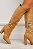 namcoverse Solid Color Pointed-Toe Knee High Boots
