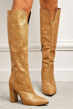 namcoverse Solid Color Pointed-Toe Knee High Boots