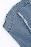 namcoverse Solid Color Raw Edge Strapless Denim Dress