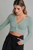 namcoverse Solid Color Ribbed Knitted Cardigan