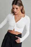 namcoverse Solid Color Ribbed Knitted Cardigan