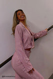 namcoverse Solid Color Sequins Blazer Three-Piece Set