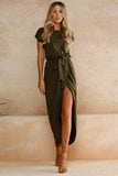 namcoverse Solid Color Strappy Irregular Dress