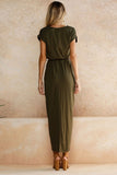 namcoverse Solid Color Strappy Irregular Dress