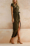 namcoverse Solid Color Strappy Irregular Dress