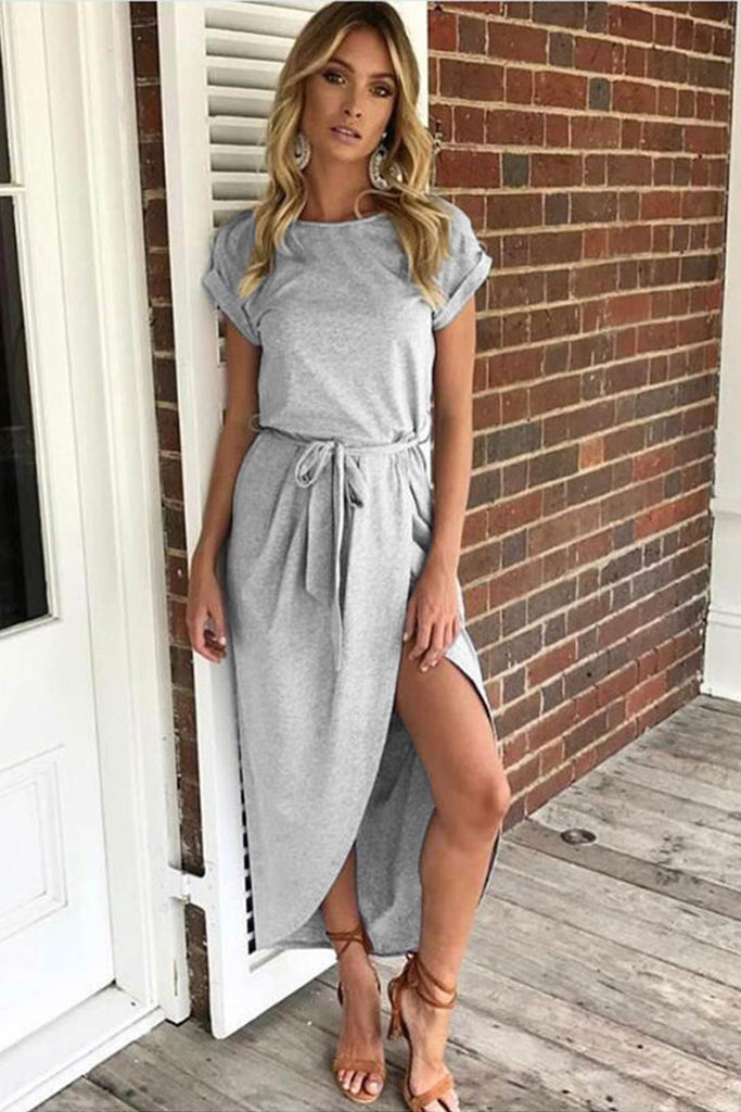 namcoverse Solid Color Strappy Irregular Dress