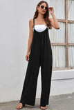 namcoverse Solid Color Tie Back Wide Leg Jumpsuits