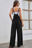 namcoverse Solid Color Tie Back Wide Leg Jumpsuits