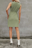 namcoverse Solid Color Tie-up Side Slit Knit Tank Dress