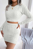 namcoverse Solid Color Twist knitted Two-Piece Skirt Set