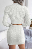 namcoverse Solid Color Twist knitted Two-Piece Skirt Set