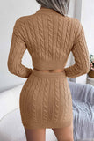 namcoverse Solid Color Twist knitted Two-Piece Skirt Set