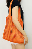 namcoverse Solid Hollow Out Knit Shoulder Bag